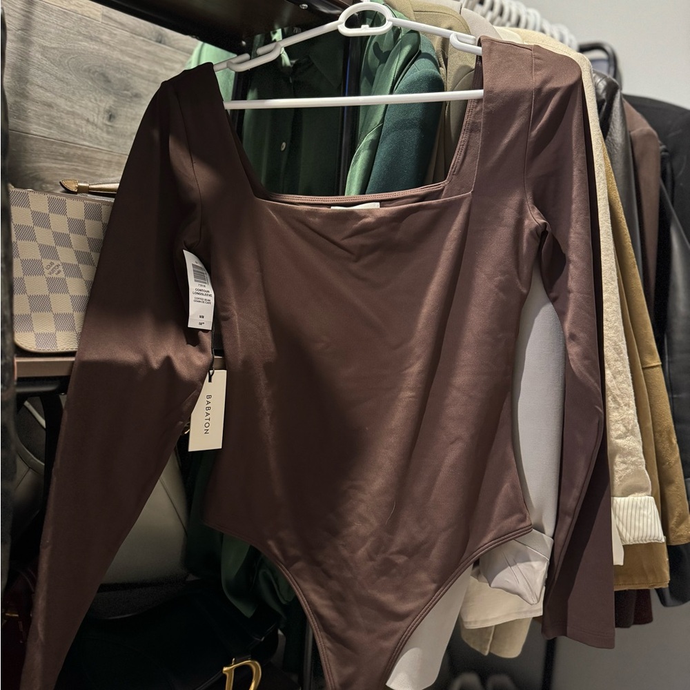 Babaton Chocolate Long Sleeve Bodysuit
